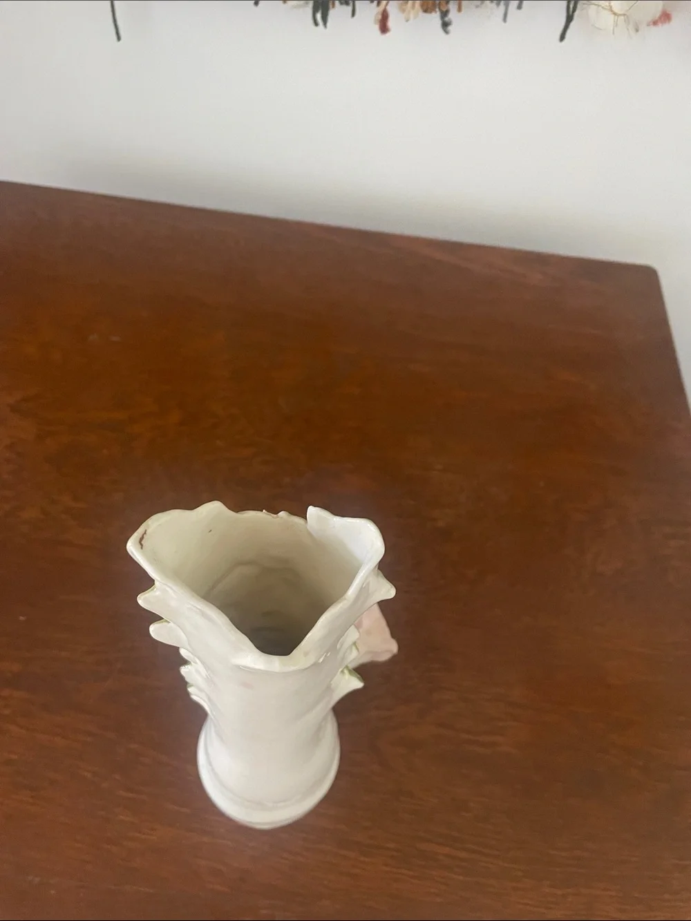 Hand-Painted Ceramic Pink Floral Bud Vase rare style mid century vibes